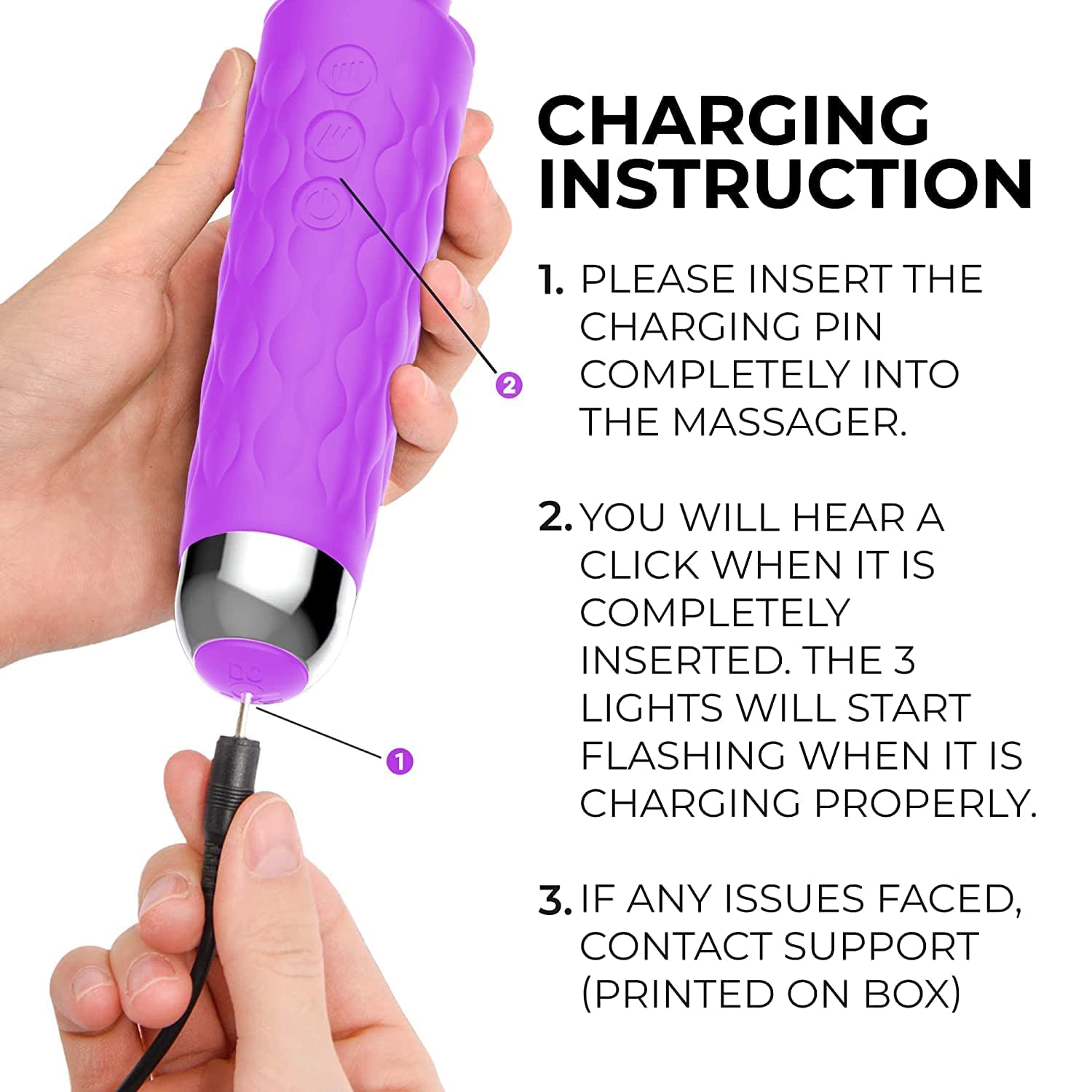 Waterproof Rechargeable Personal Body Massager for Women | Cordless Handheld Wand with 20 Vibration Modes & 8 Speed Patterns | Perfect for Pain Relief Massag Waterproof Rechargeable Personal Body Massager for Women | Cordless Handheld Wand with 20 Vibration Modes & 8 Speed Patterns | Perfect for Pain Relief Massag